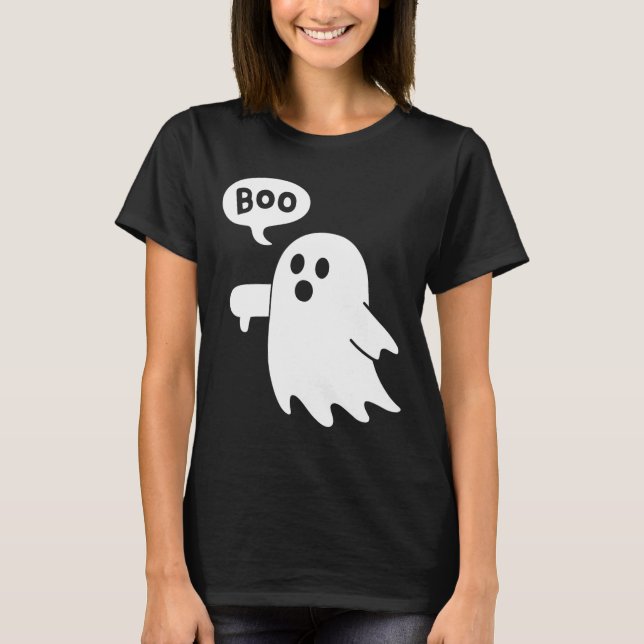 Ner Ghost Screaming Boo DisApproval Ghost Hallowed T Shirt (Framsida)