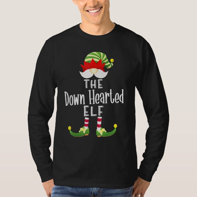 Ner Hearted Elf Group jul Pajama Party T Shirt (Framsida)