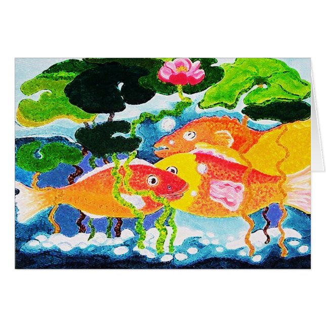 Ner i dammen hälsningskort (Framsidan Horizontal)