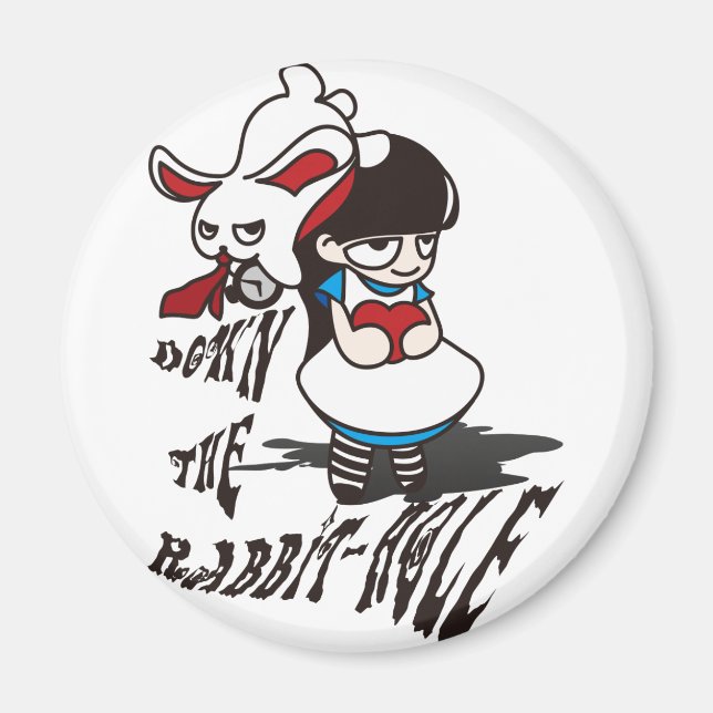 Ner kabbit-Hål Magnet (Framsidan)