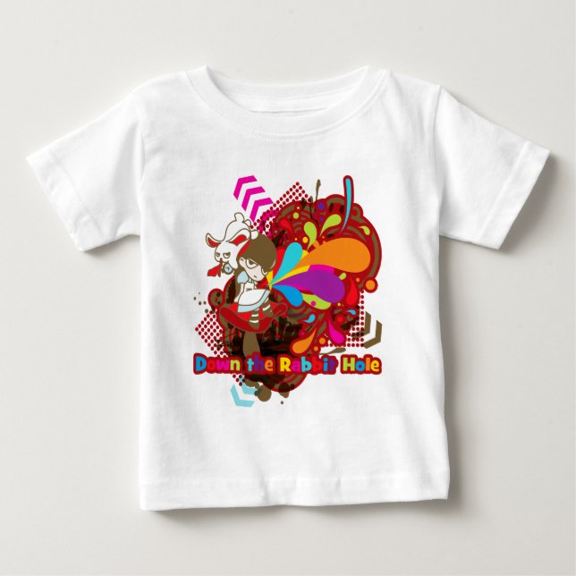 Ner kabbit-Hål T Shirt (Framsida)