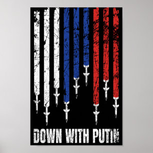 Ner med Putin Antiwar Peace Ukraina Poster