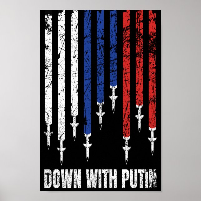 Ner med Putin Antiwar Peace Ukraina Poster (Framsidan)