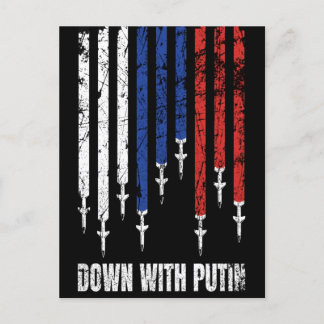 Ner med Putin Antiwar Peace Ukraina Vykort