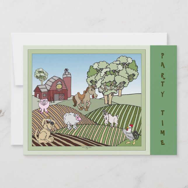 Ner på gården inbjudningar (Framsida)