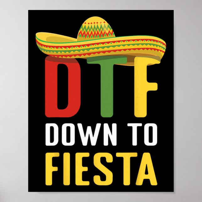 Ner till Fiesta Mexikanska Mexiko Cinco De Mayo Dt Poster (Framsidan)