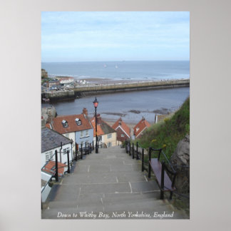 Ner till Whitby Bay, North Yorkshire, England Poster