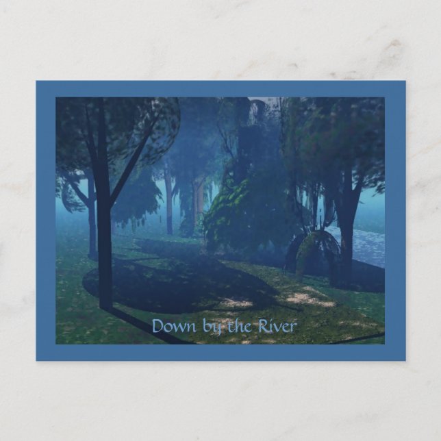 Ner vid floden vykort (Framsida)