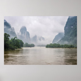 Ner vid floden Yangshuo Poster