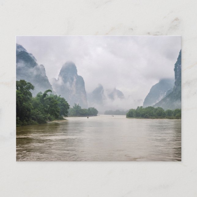 Ner vid floden Yangshuo Vykort (Framsida)