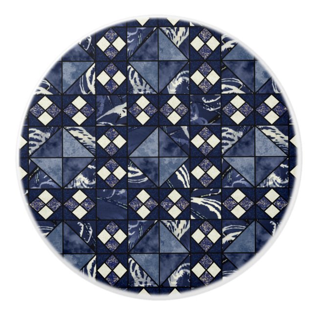 Ner vid havet (blå) knopp (Framsidan)