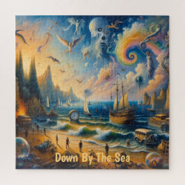 Ner vid havet: Ett surrealistiskt kustlandskap Pussel