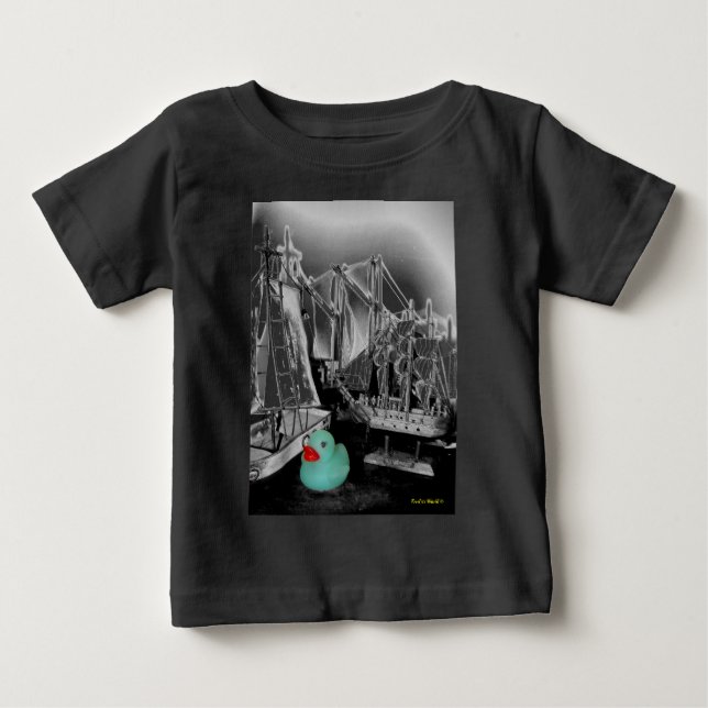 "Ner vid Seaside" bäran Rubber Anka baby Tee Shirt (Framsida)
