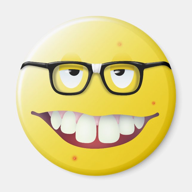 Nerd Ansikte Magnet (Framsidan)