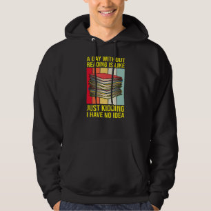 Nerd bibliotekarie en dag utan att läsa funny Bok Hoodie