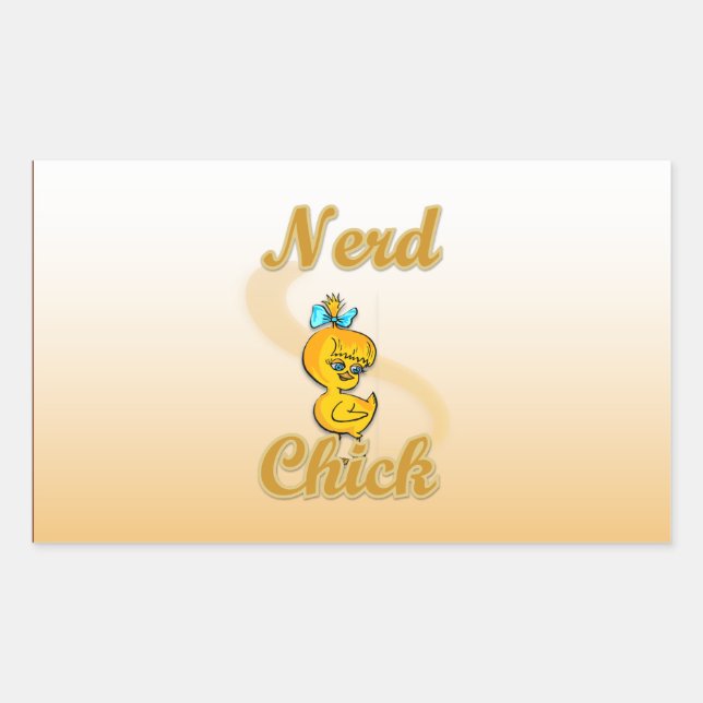 Nerd Chick Rektangulärt Klistermärke (Framsida)