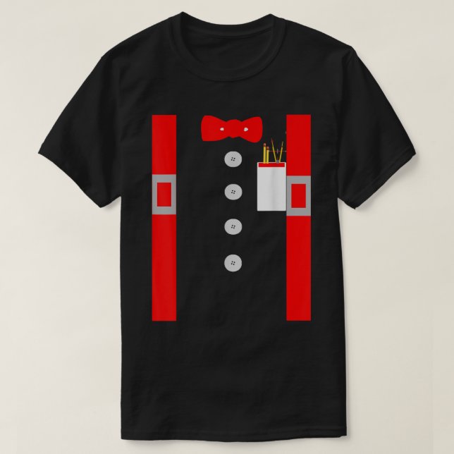 Nerd Costume Shirt Red Suspenders Pocket Protector T Shirt (Design framsida)