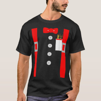 Nerd Costume Shirt Red Suspenders Pocket Protector T Shirt