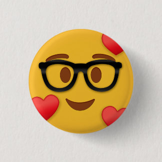 Nerd emoji med hjärta knapp