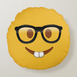 Nerd Emoji Rund Kudde