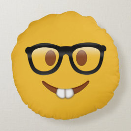 Nerd Emoji Rund Kudde