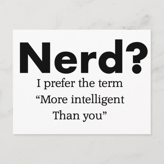 Nerd Funny Quote Vykort (Framsida)