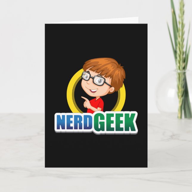 Nerd Geek Science Math Computer Funny Gift Idea Kort (Framsida)