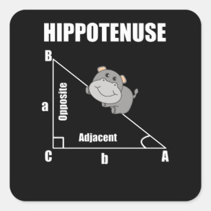 Nerd Geometry Hippotenuse Hypotenuse Math Fyrkantigt Klistermärke