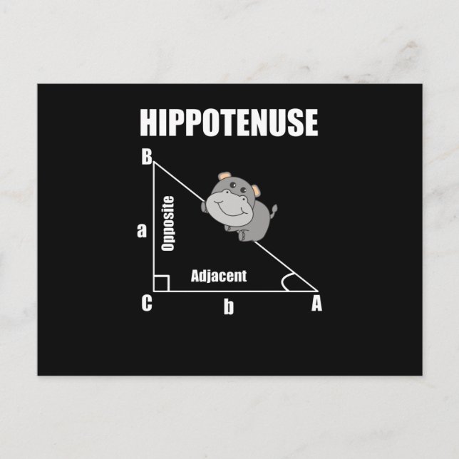 Nerd Geometry Hippotenuse Hypotenuse Math Vykort (Framsida)