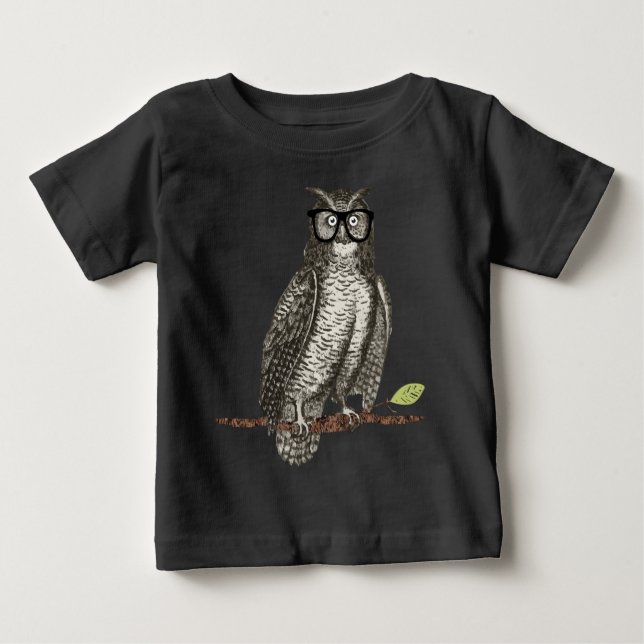 Nerd Glass Cute Uggla Tee Shirt (Framsida)