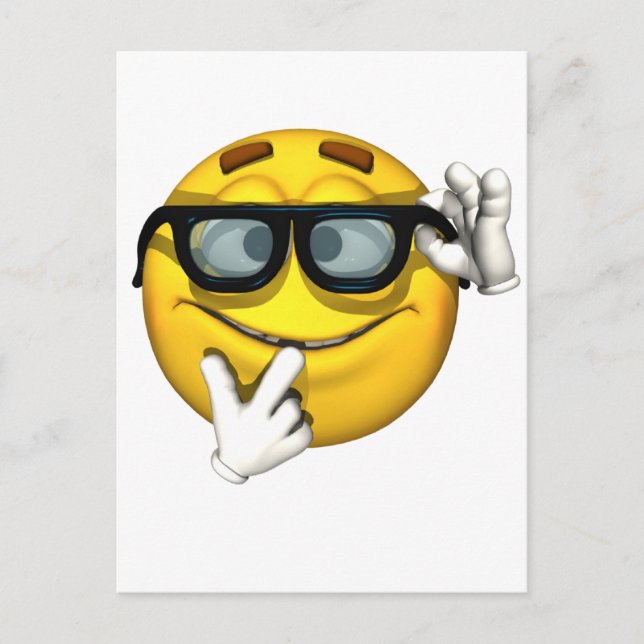 Nerd Gult Ansikte Vykort (Framsida)