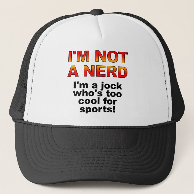 Nerd Jock Funny Boll Cap Truckerkeps (Framsida)