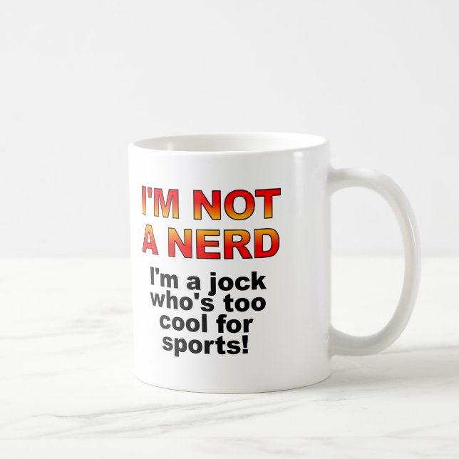 Nerd Jock Funny Mug eller Resemugg Kaffemugg (Höger)