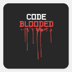 Nerd-kod Blooded Halloween Costume Fyrkantigt Klistermärke