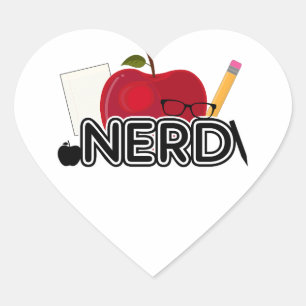Nerd - Logotyp Hjärtformat Klistermärke