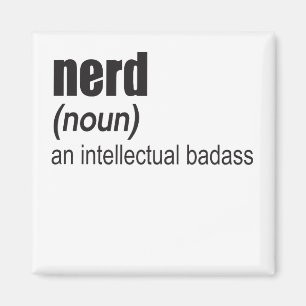 Nerd (Noun) en intellektuell märkning Magnet