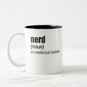 Nerd (Noun) en intellektuell märkning Två-Tonad Mugg