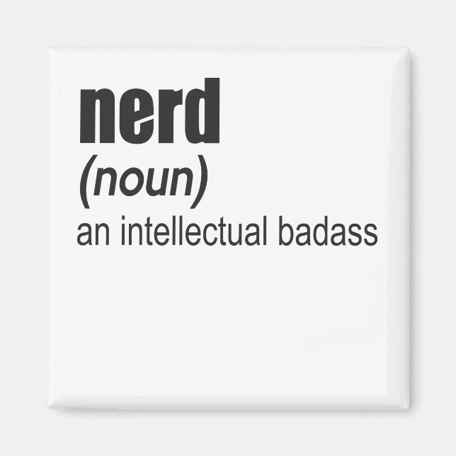 NERD (Noun) - ett intellektuellt värde Magnet (Framsidan)