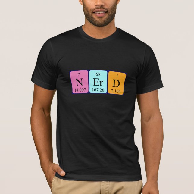 Nerd periodisk skjorta bord ord t-shirt (Framsida)