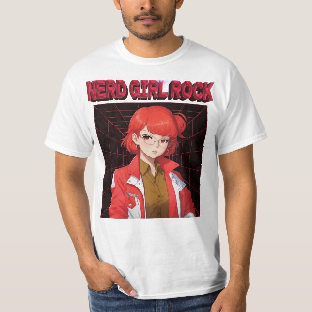 Nerd Rock Girl T Shirt (Framsida)