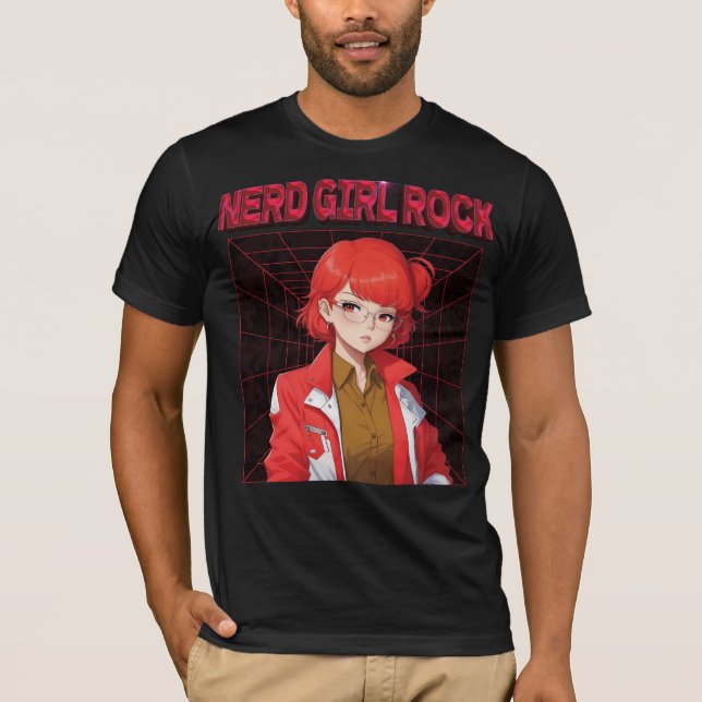 Nerd Rock Girl T Shirt (Framsida)