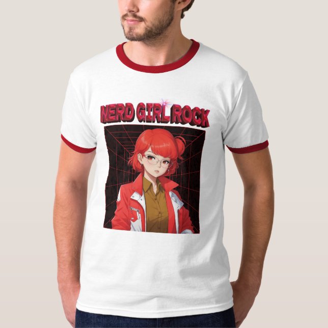 Nerd Rock Girl T Shirt (Framsida)