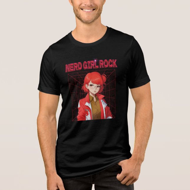 Nerd Rock Girl T Shirt (Framsida)