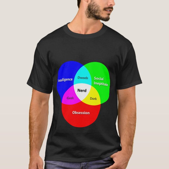 Nerd Venn Diagram T T-shirt (Framsida)