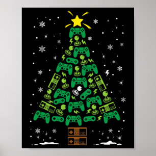 Nerd Video Game Älskare-familjen som matchar jul T Poster