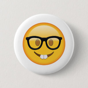 Nerd with Glasses - Emoji Knapp