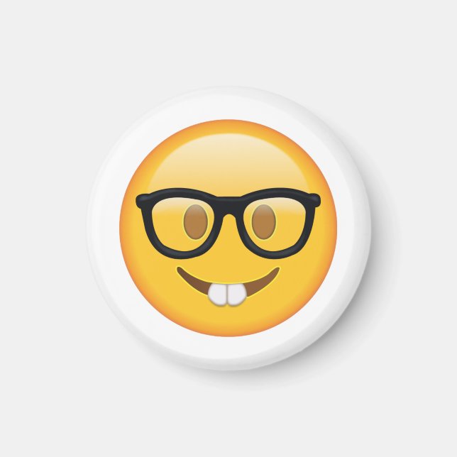 Nerd with Glasses - Emoji Magnet (Framsidan)