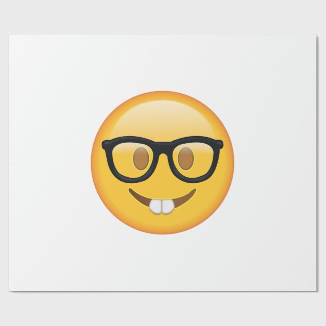 Nerd with Glasses - Emoji Presentpapper (Platt)