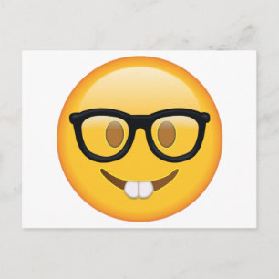 Nerd with Glasses - Emoji Vykort
