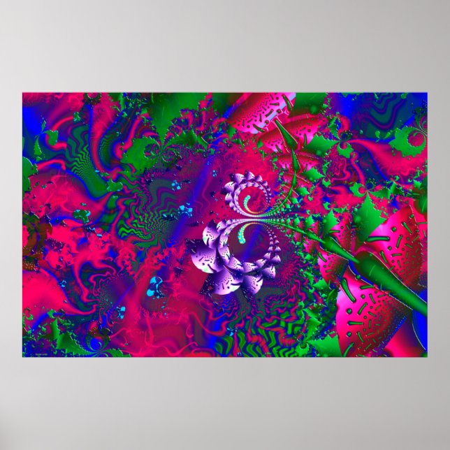 Nerdbär Psychedelic Fractal Poster (Framsidan)